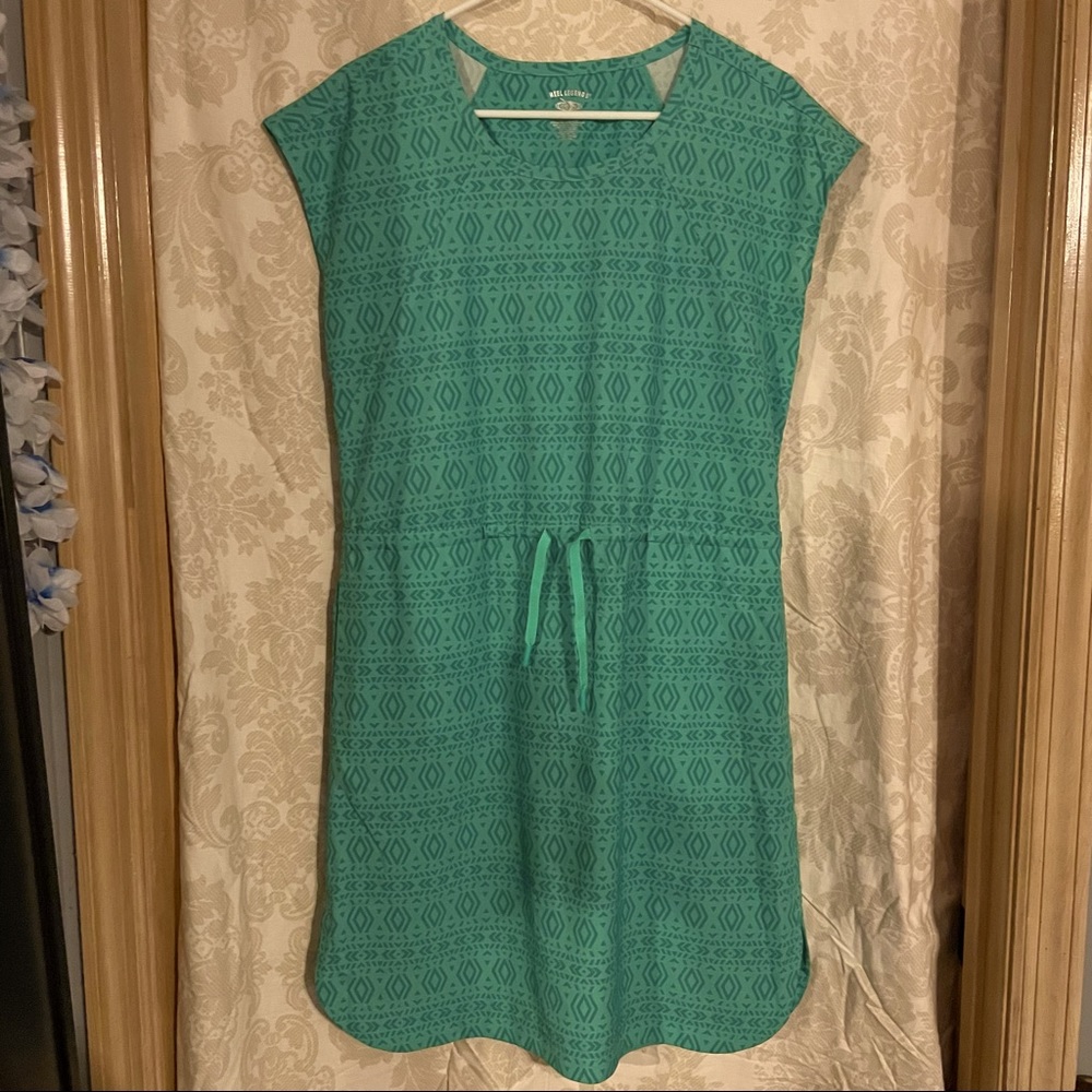 Reel Legends Teal Marine Pullover Tie-Waist Dress Medium